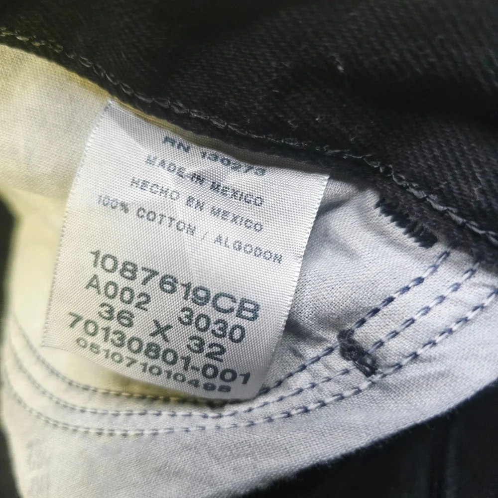 Rustler Men's Regular Fit Denim Jeans 36x32 Black Straight Leg Cotton T10
